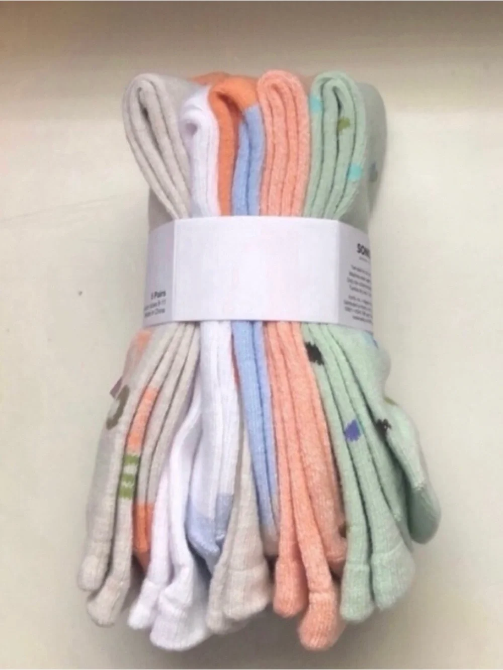 New Sonoma Socks Women's 5 Pair Choose Love Pastel Pattern Casual Active Crew